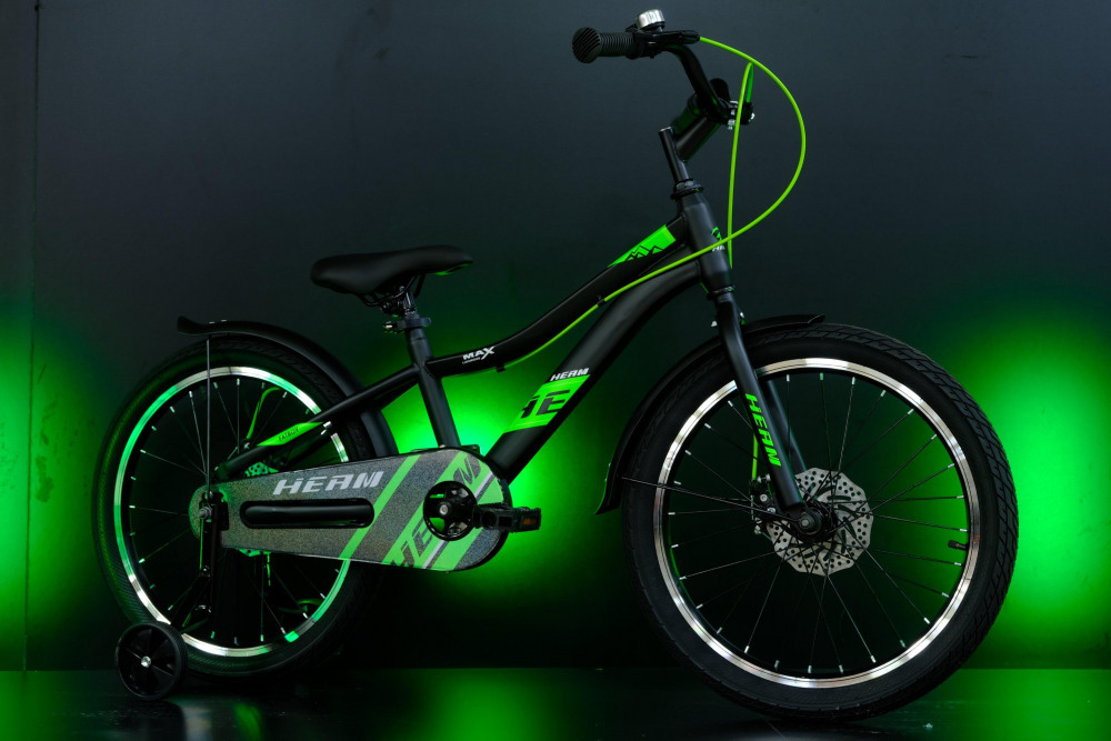 HEAM 20 FATBOY Disk Матовый Чёрный/Зелёный